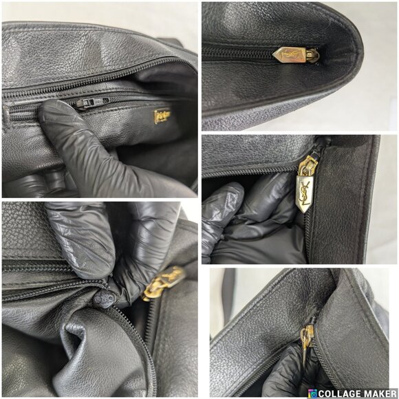 YSL Saint Laurent Shopping Tote Black Leather Handbag - Picture 10 of 16